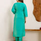 Silk Embroidered Straight Kurta with Pant & Dupatta