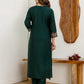 Silk Embroidered Straight Kurta with Pant & Dupatta