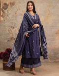 Pure Cotton Embroidered A-Line 3 Piece Kurta Set