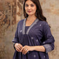 Cotton Printed A-Line Kurta with Pant & Dupatta