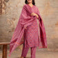 Cotton Printed Straight Kurta with Pant & Dupatta
