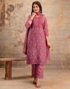 Viscose Rayon Floral Print Straight 3 Piece Kurta Set