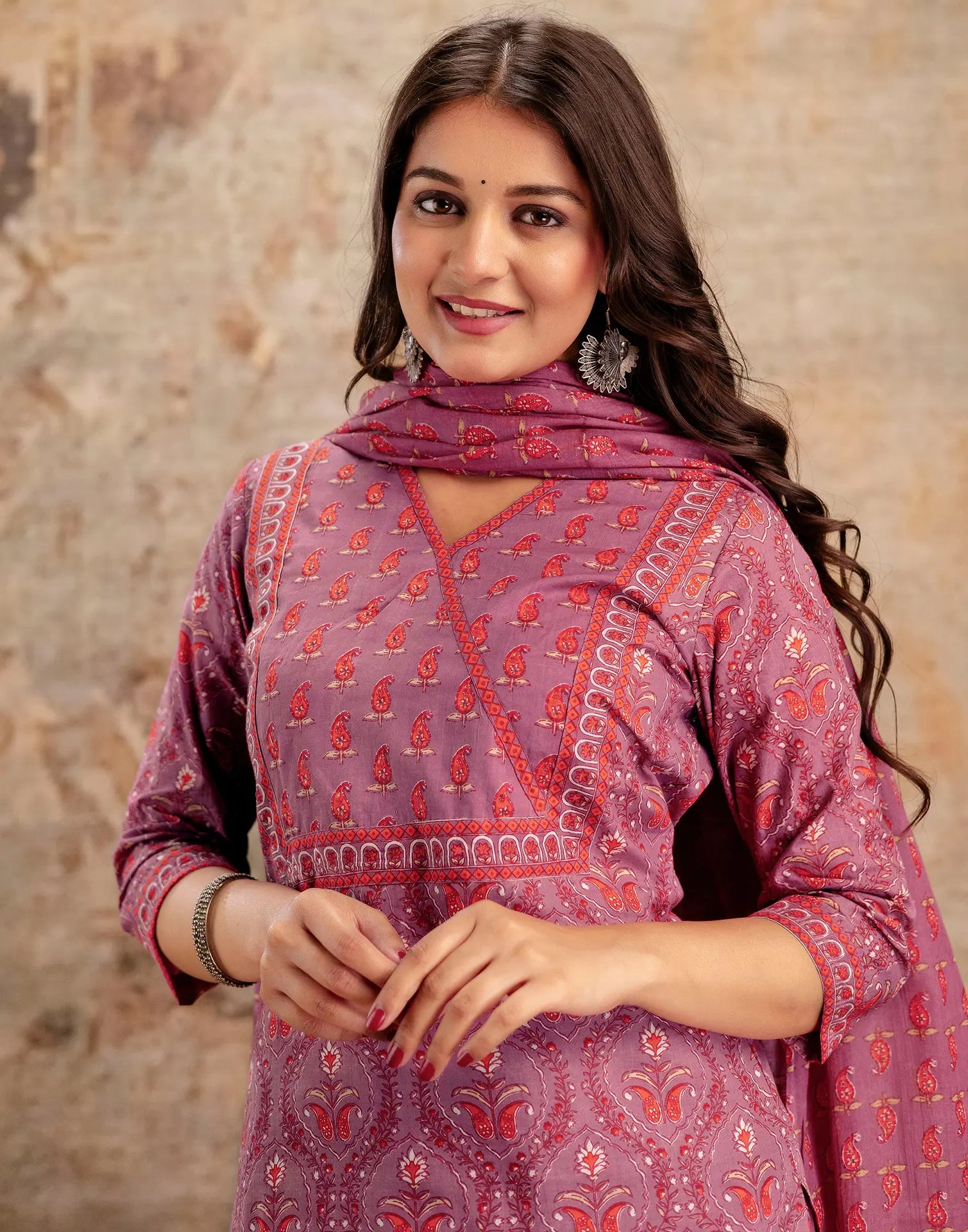 Viscose Rayon Floral Print Straight 3 Piece Kurta Set