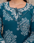 Skylee Cotton Printed Straight 3 Piece Kurta Set For Woman