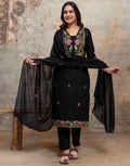Skylee Cotton Embroidered Straight 3 Piece Kurta Set For Woman