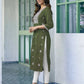 Cotton Embroidered Straight Kurti