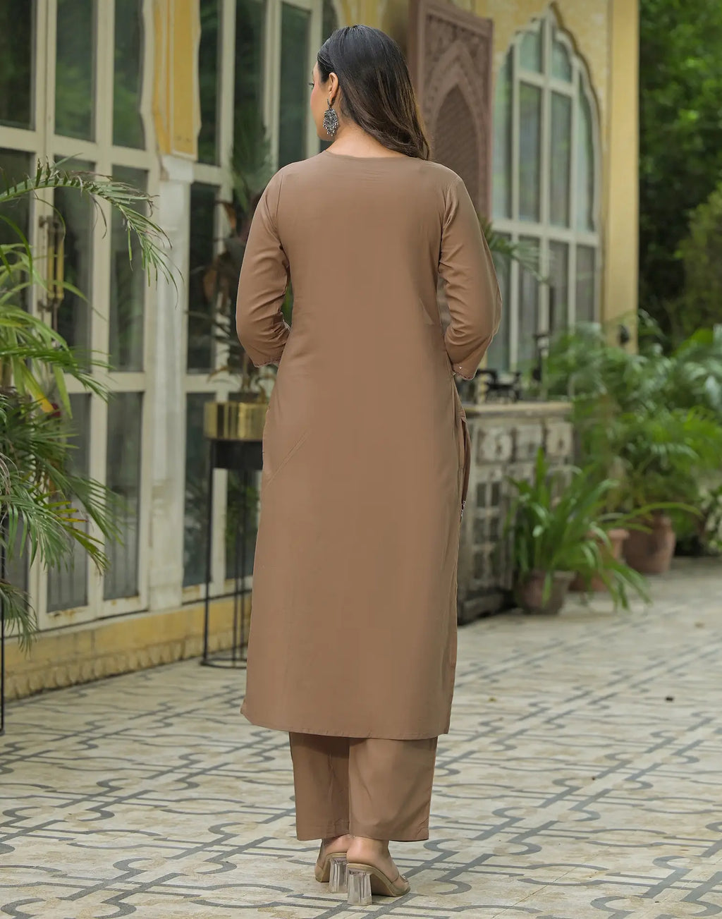Cotton Embroidered A-Line 3 Piece Kurta Set
