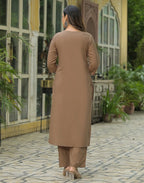 Cotton Embroidered A-Line 3 Piece Kurta Set