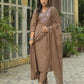 Cotton Embroidered A-line Kurta with Pant & Dupatta