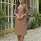 Cotton Embroidered A-line Kurta with Pant & Dupatta