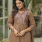Cotton Embroidered A-line Kurta with Pant & Dupatta