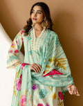 Viscose Rayon Floral Print A-Line 3 Piece Kurta Set