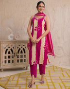 Viscose Rayon Floral Print Straight 3 Piece Kurta Set