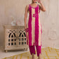 Pink Cotton Printed Straight Kurta Set with Pant & Dupatta V-Neck Casual & Office Wear for Women