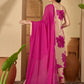 Pink Cotton Printed Straight Kurta Set with Pant & Dupatta V-Neck Casual & Office Wear for Women