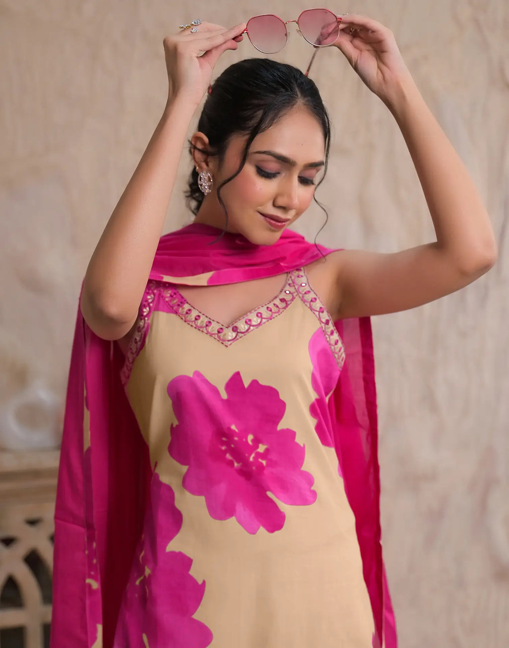 Viscose Rayon Embroidered Straight 3 Piece Kurta Set