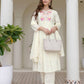 Cotton Embroidered A-line Kurta with Pant & Dupatta