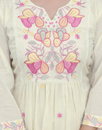 Pure Cotton Embroidered Anarkali 3 Piece Kurta Set