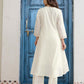 Cotton Embroidered A-line Kurta with Pant & Dupatta