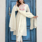 Cotton Embroidered A-line Kurta with Pant & Dupatta