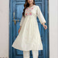 Cotton Embroidered A-line Kurta with Pant & Dupatta