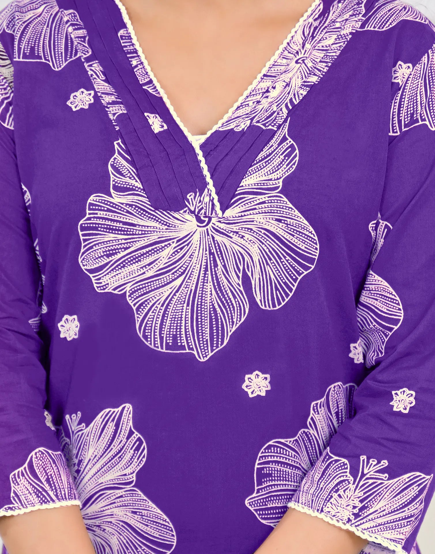 Viscose Rayon Floral Print Straight 3 Piece Kurta Set