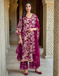 Viscose Rayon Printed Anarkali 3 Piece Kurta Set