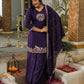 Silk Embroidered Straight Kurta with Pant & Dupatta