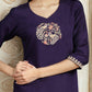 Elegant Purple Silk Embroidered Kurta Set with Sharara & Dupatta Perfect Diwali & Wedding Ethnic Wear