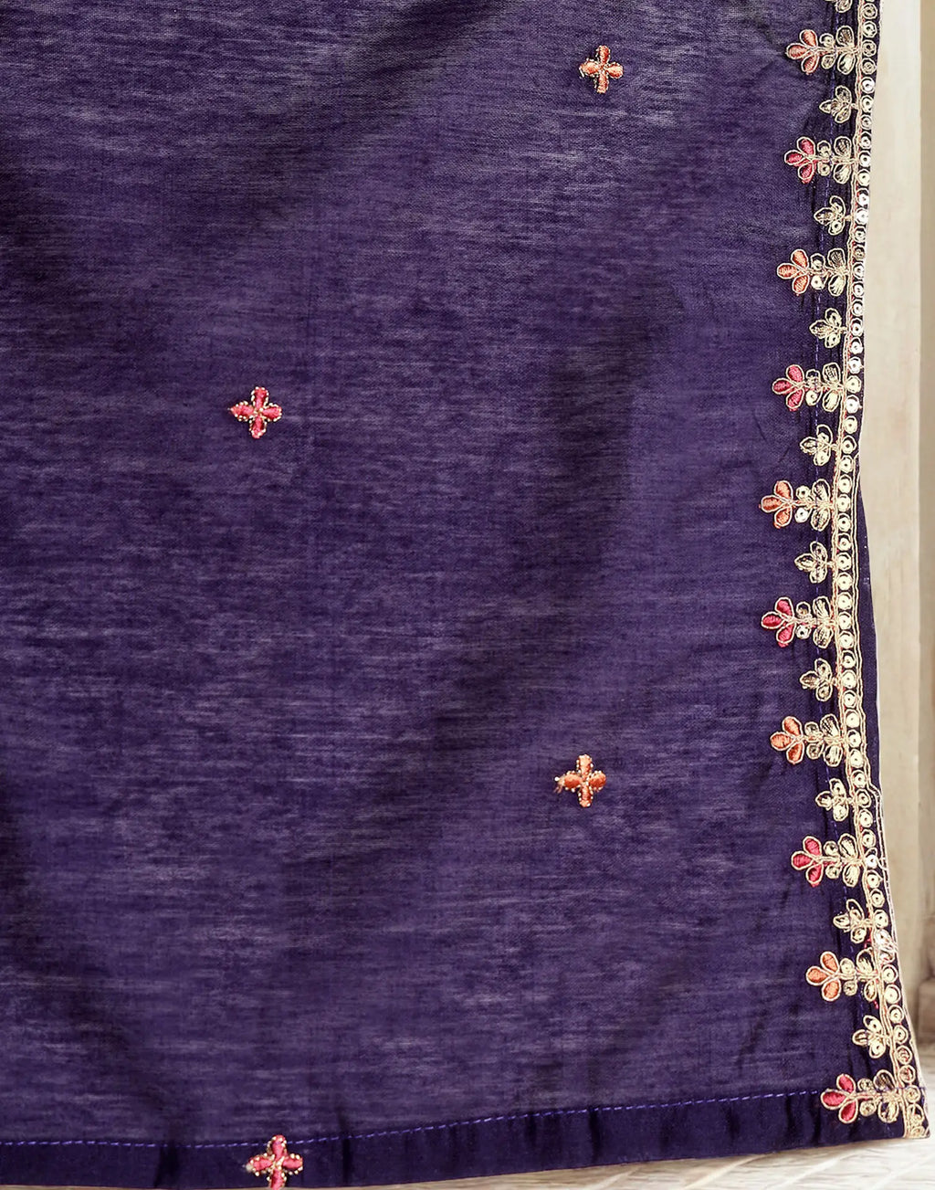 Silk Embroidered Straight 3 Piece Kurta Set
