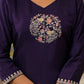 Silk Embroidered Straight Kurta with Pant & Dupatta