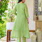 Silk Embroidered A-Line Kurta with Pant & Dupatta