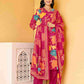 Pink Cotton Printed Straight Kurta Set with Pant & Dupatta Affordable Floral Casual Wear for Women under 799
