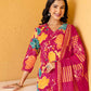 Pink Cotton Printed Straight Kurta Set with Pant & Dupatta Affordable Floral Casual Wear for Women under 799