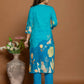 Blue Cotton Printed Straight Kurta Set with Pant & Dupatta for Women Affordable Daily Wear Outfit