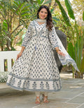Skylee Cotton Printed Anarkali 3 Piece Kurta Set For Woman