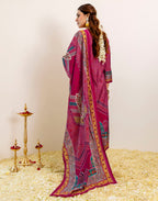 Skylee Silk Printed Straight 3 Piece Kurta Set For Woman