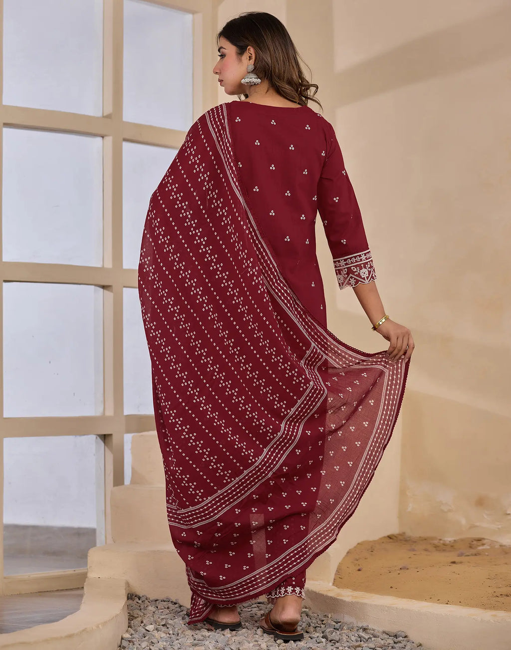 Cotton Embroidered Straight 3 Piece Kurta Set