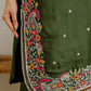 Green Silk Embroidered Straight Kurta Set with Pant and Dupatta for Women under 1299