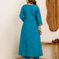 Blue Silk Embroidered Anarkali Kurta Set with Pant and Dupatta for Women Festive Wear under 1299