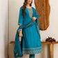 Blue Silk Embroidered Anarkali Kurta Set with Pant and Dupatta for Women Festive Wear under 1299