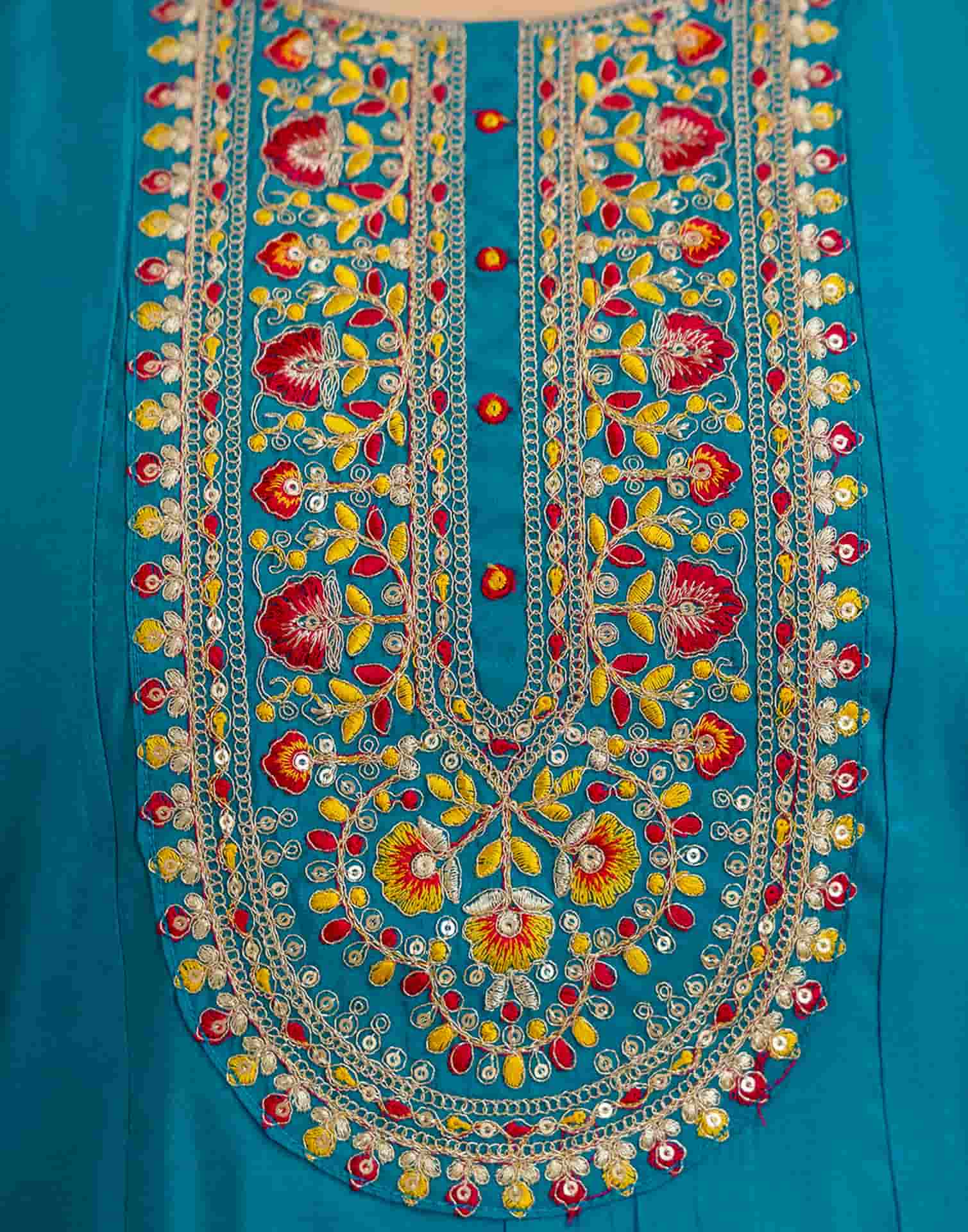 Blue Silk Embroidered Anarkali Kurta Set with Pant and Dupatta for Women Festive Wear under 1299