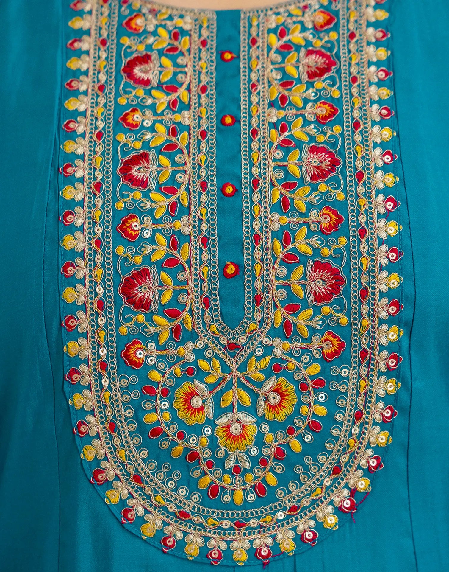 Silk Embroidered Anarkali 3 Piece Kurta Set