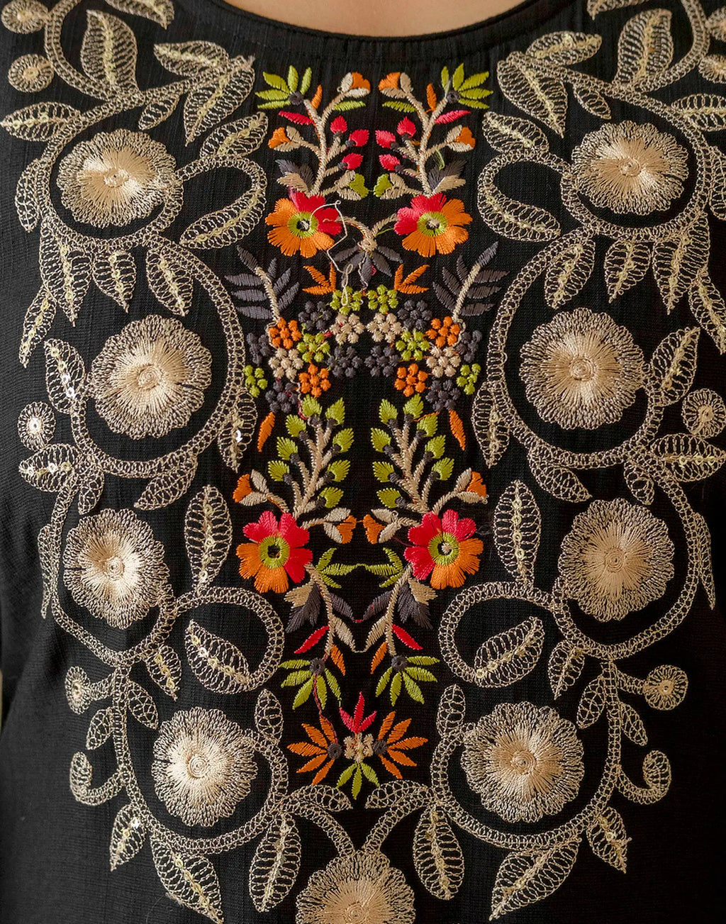 Cotton Embroidered Straight 3 Piece Kurta Set