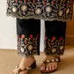 Black Silk Embroidered Straight Kurta Set with Pant & Dupatta under 1299 