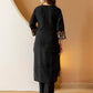 Black Silk Embroidered Straight Kurta Set with Pant & Dupatta under 1299 