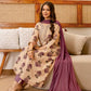 Beige Cotton Printed Anarkali Kurta Set with Pant & Dupatta under 1299 