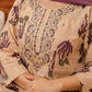 Beige Cotton Printed Anarkali Kurta Set with Pant & Dupatta under 1299 