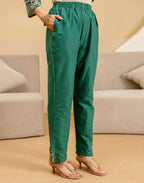 Viscose Rayon Embroidered A-Line 3 Piece Kurta Set