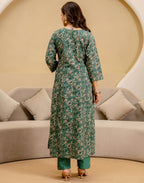Viscose Rayon Embroidered A-Line 3 Piece Kurta Set